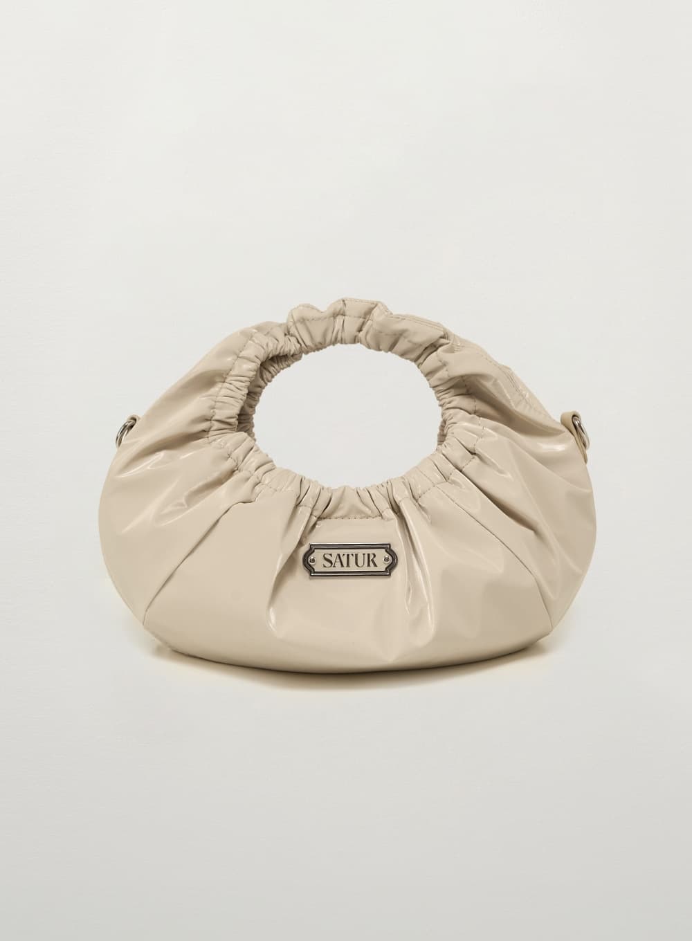 Scrunchie Small Hand Bag - Beige