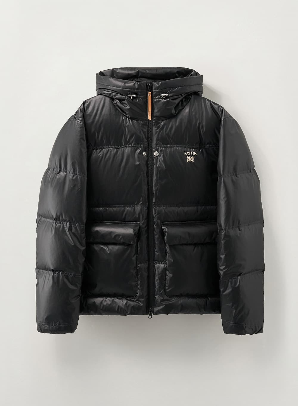 Hooded Puffer Duck Down Padding - Black