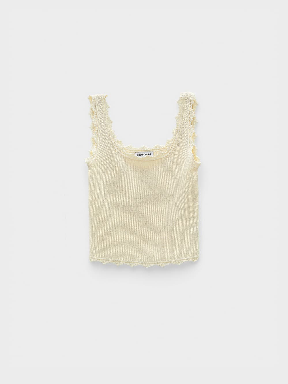 Lace Edge Sleeveless Knit_Cream
