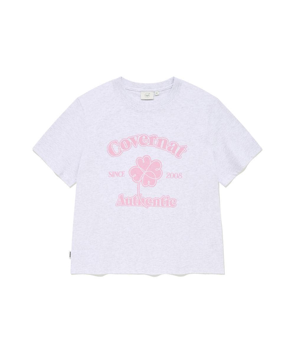 우먼 아치 클로버하트 티셔츠 Heather Gray