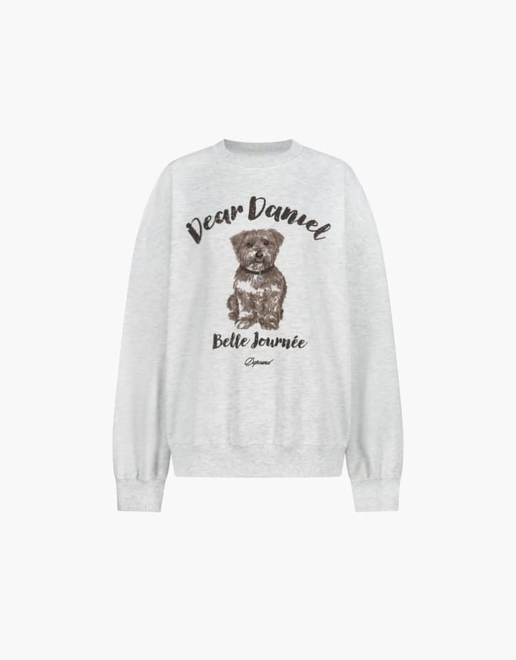 daniel graphic sweatshirt - white melange