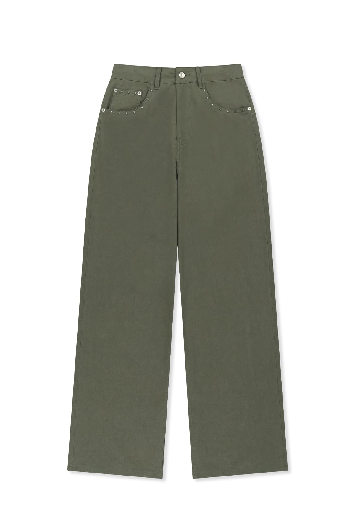 STUD POINT COLOR DENIM PANTS IN KHAKI