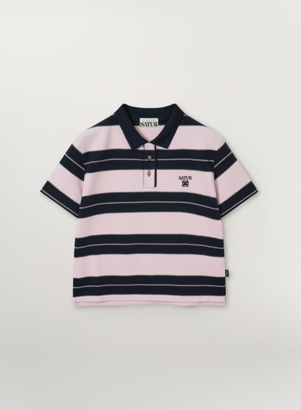 (W) Apero Stripe Pique T-Shirt - Pink