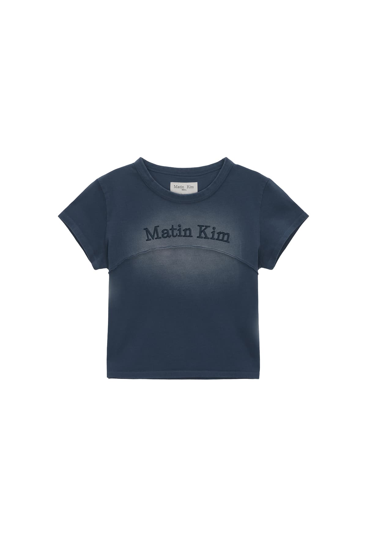 PIGMENT CUT OUT LOGO CROP TOP IN SMOKE BLUE