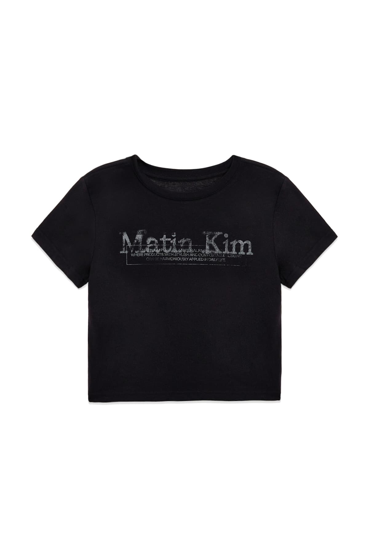 STAMP LOGO GRAPHIC CROP TOP IN BLACK