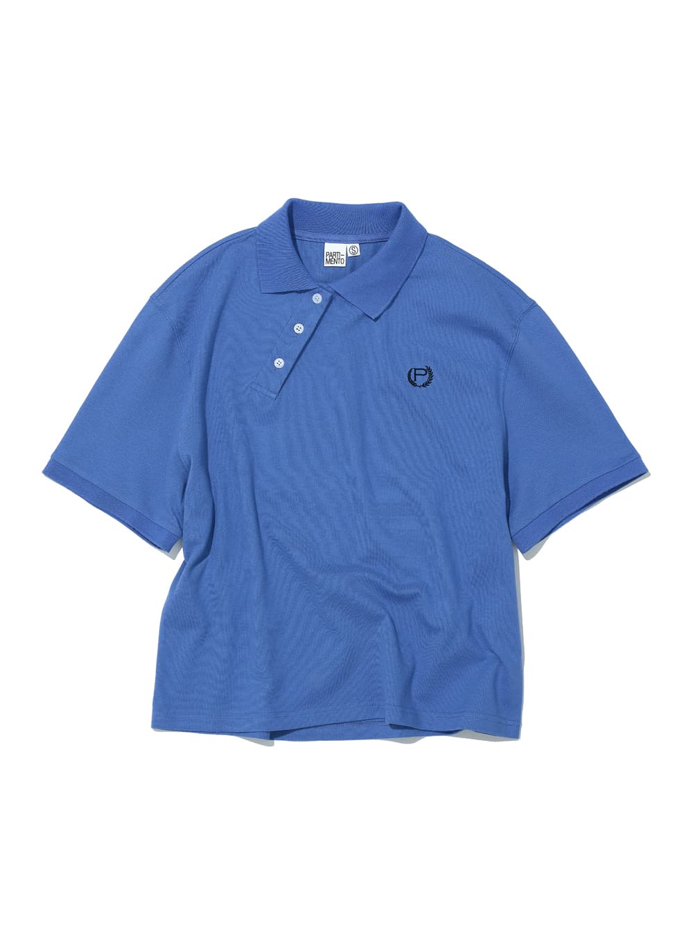 ASYMMETRIC POLO REGULAR TEE_LAVENDER BLUE