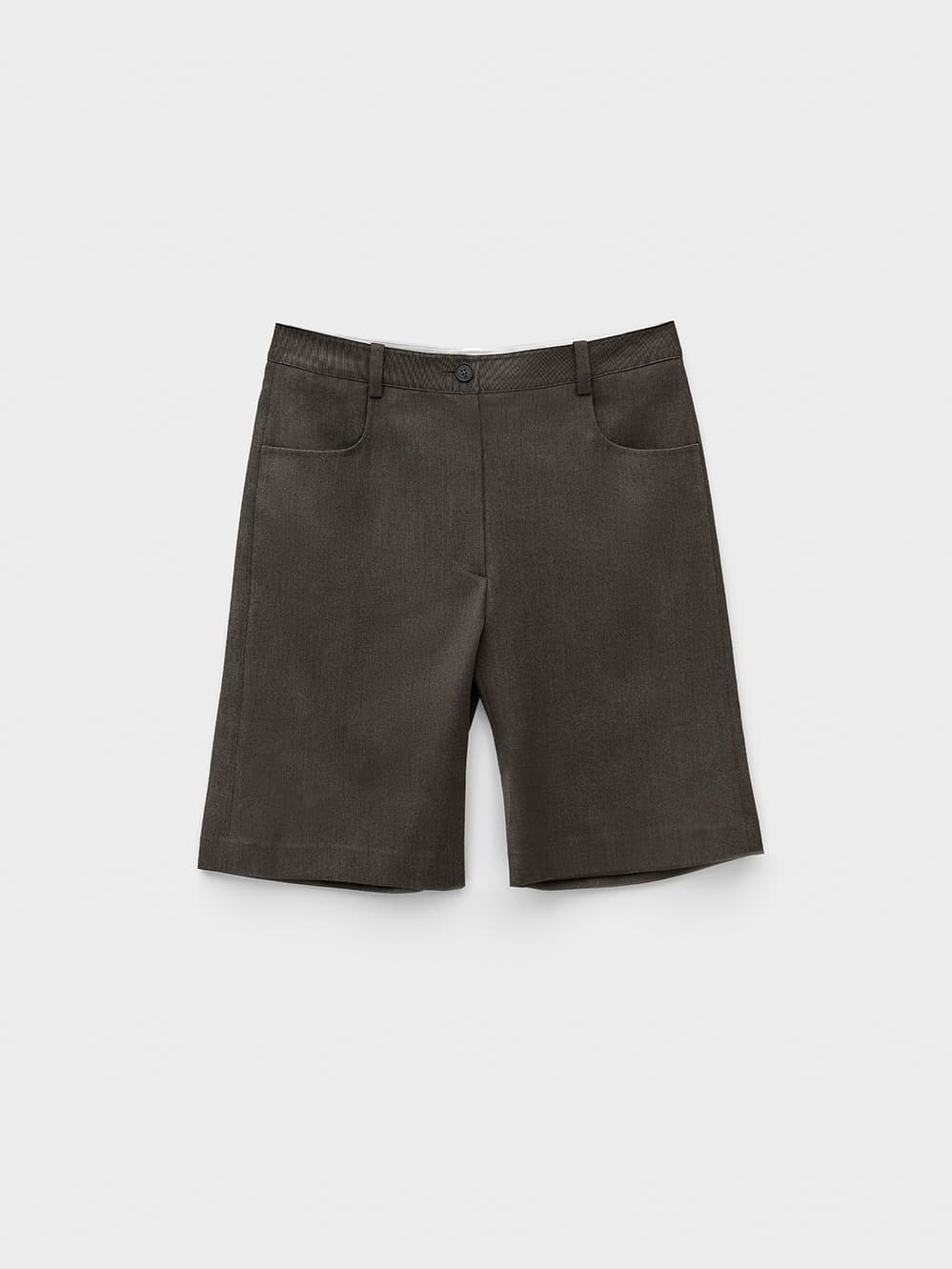 Flared Bermuda Pants_Melange Brown