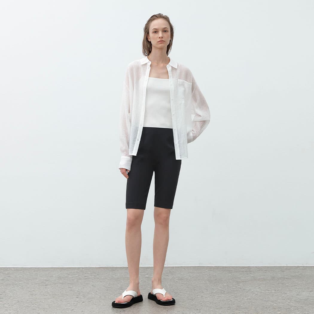 (PT-5644)PINTUCK BIKER PANTS