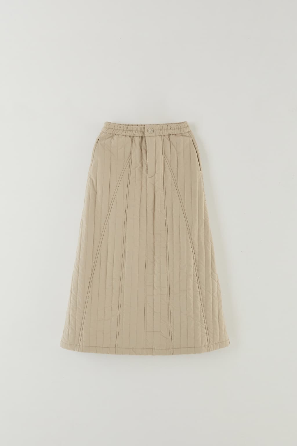 패디드 롱 스커트 BEIGE