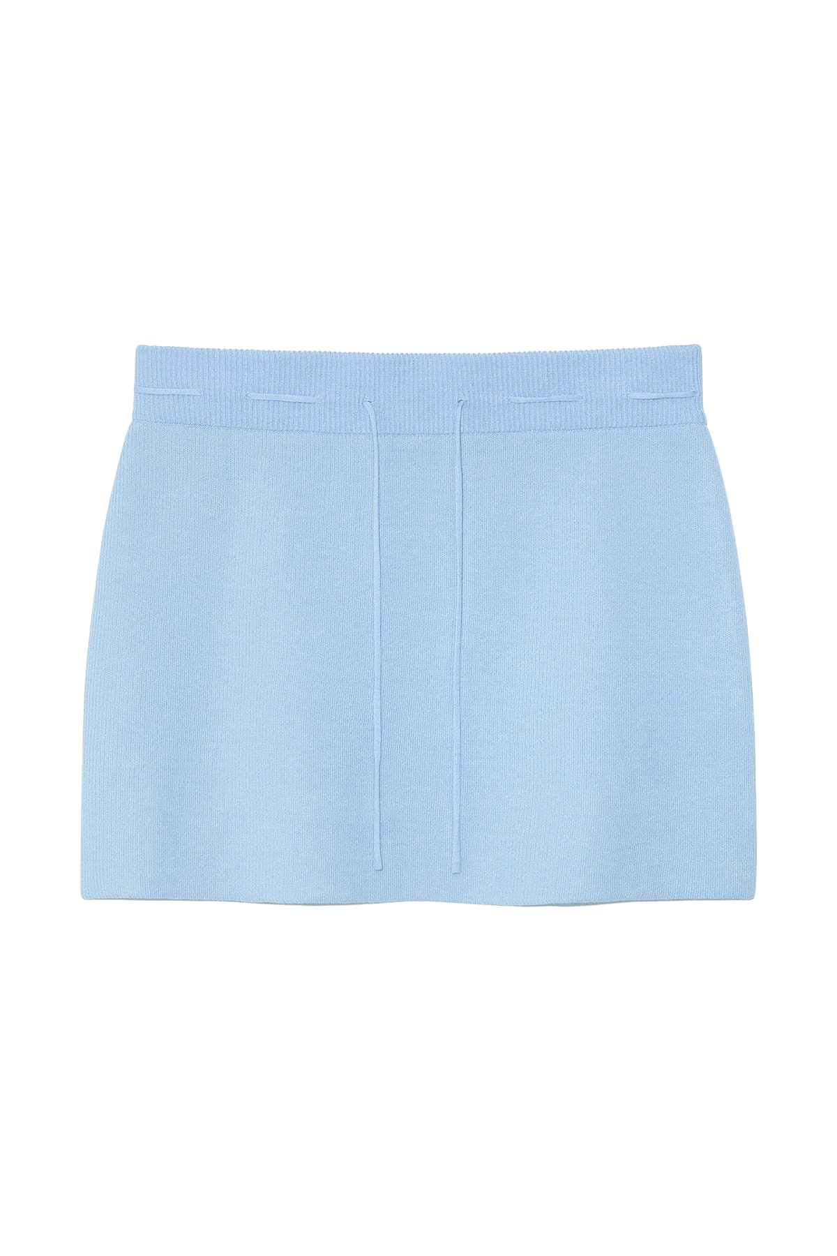TWO TONE BANDING KNIT MINI SKIRT IN BLUE