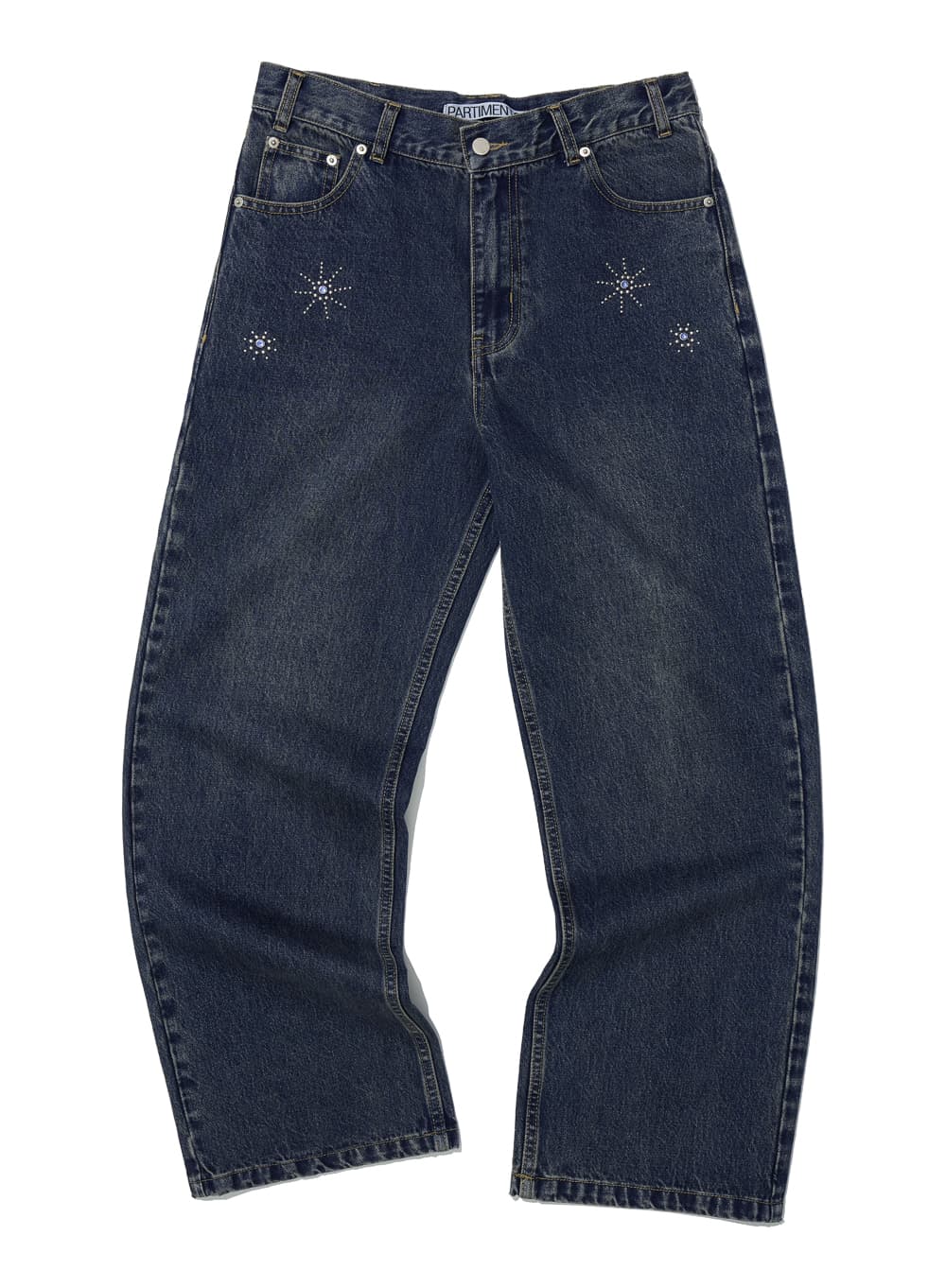 GEMSTONE WIDE LEG DENIM JEANS_DARK BLUE