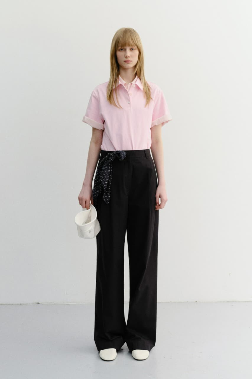 SUMMER DOUBLE PLEATED CHINO SLACKS BLACK_UDPA6B229BK