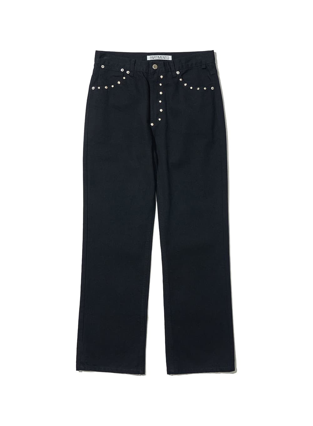 POCKET STUDDED POINTED JEANS_BLACK