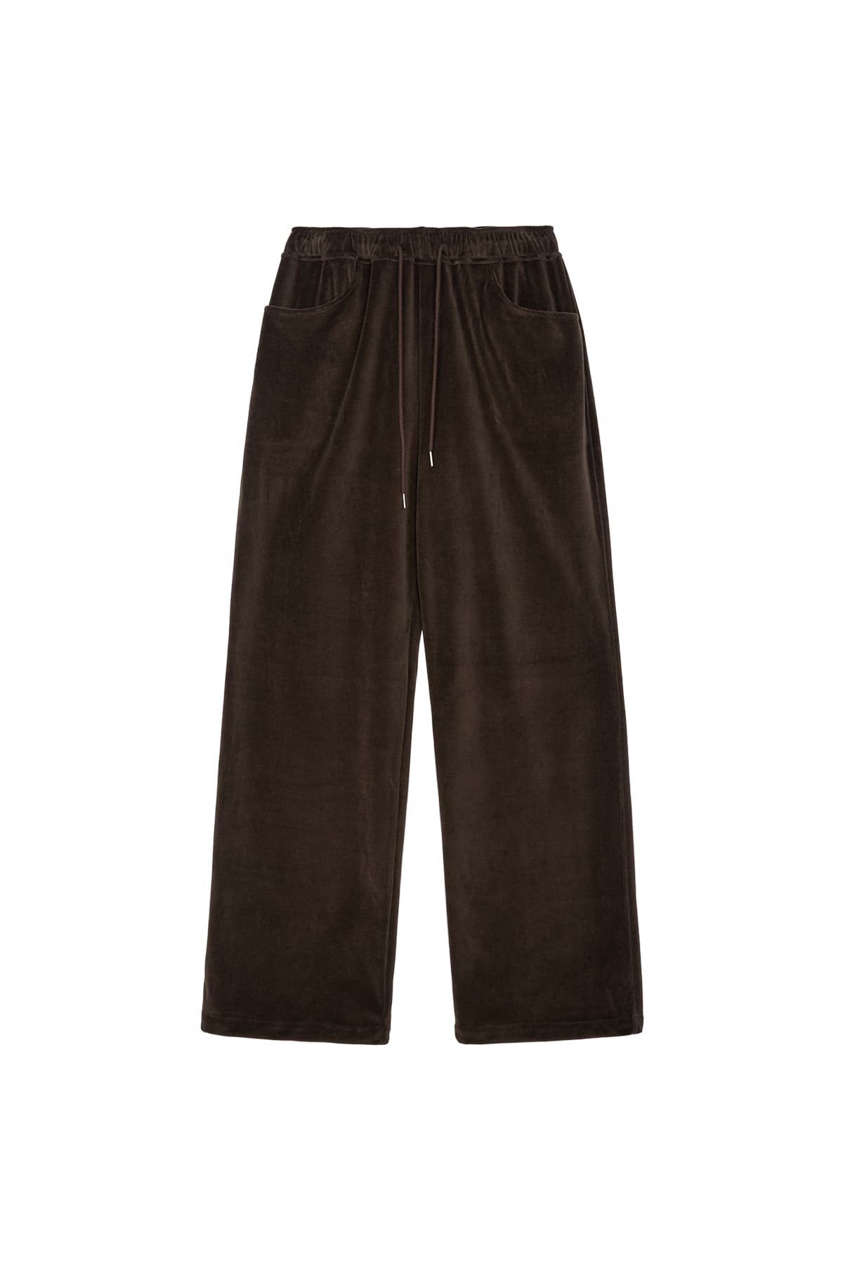 VELVET JOGGER PANTS - BROWN
