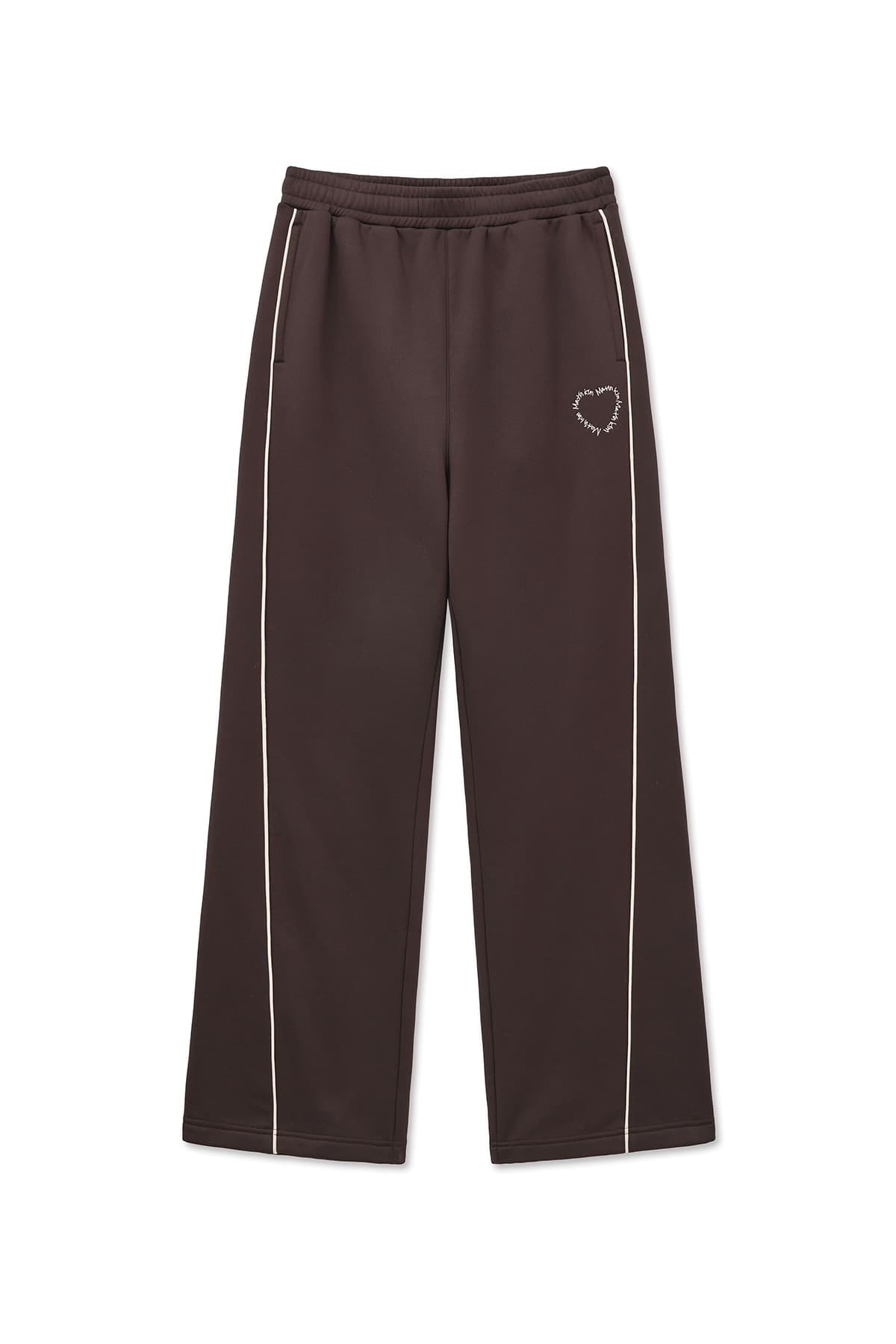 HEART LOGO TRACK PANTS IN BROWN