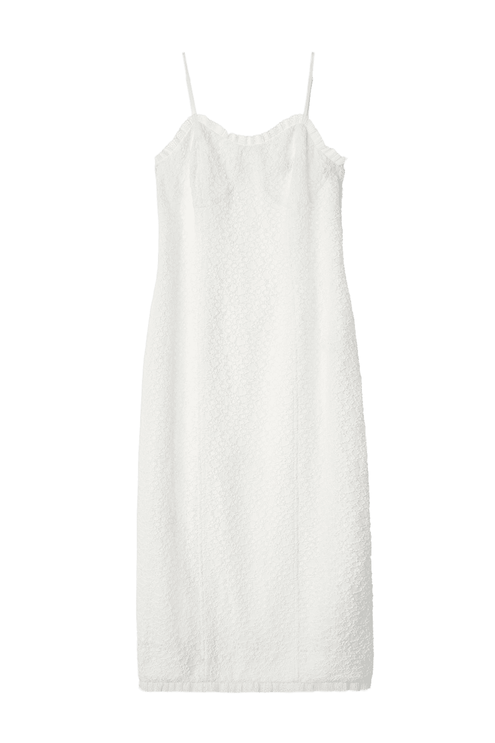 Lace Whisper Slip Dress (White)
