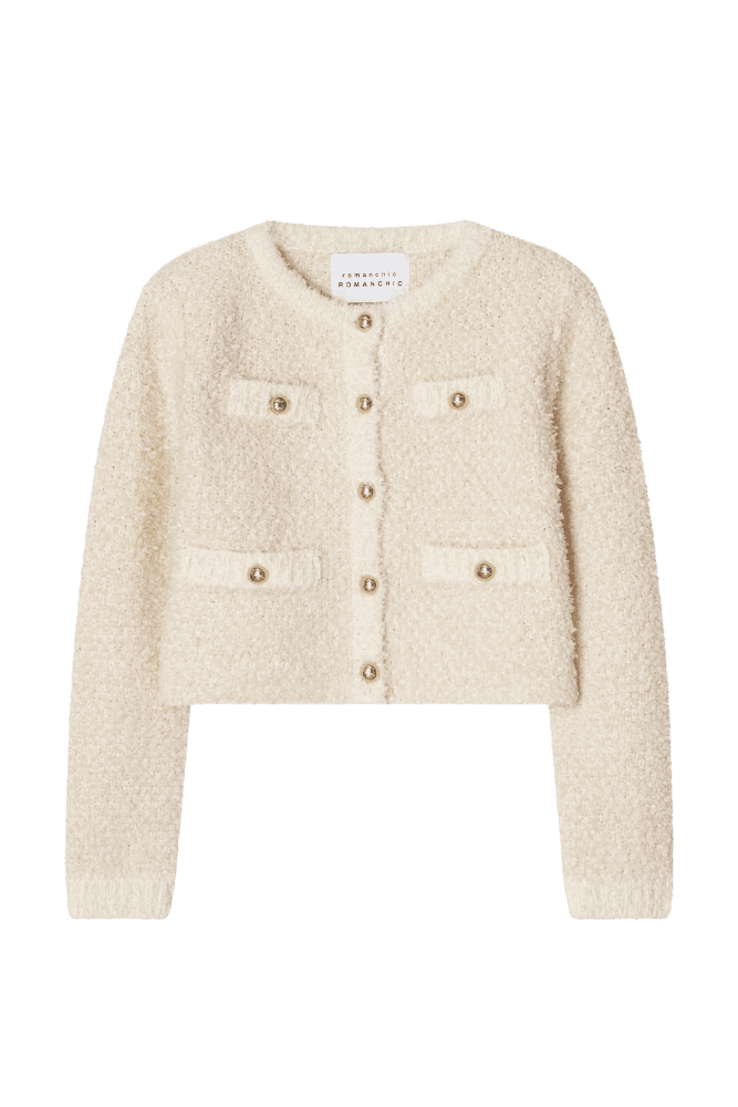 Boucle Bonbon Knit Cardigan (Beige) 스테이씨 세은, 함은정 착용