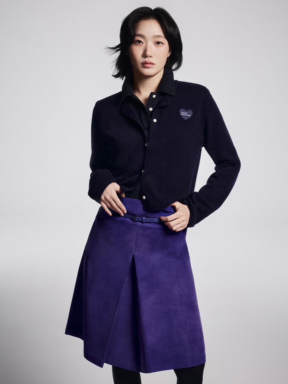 SUEDE MIDI SKIRT_PURPLE