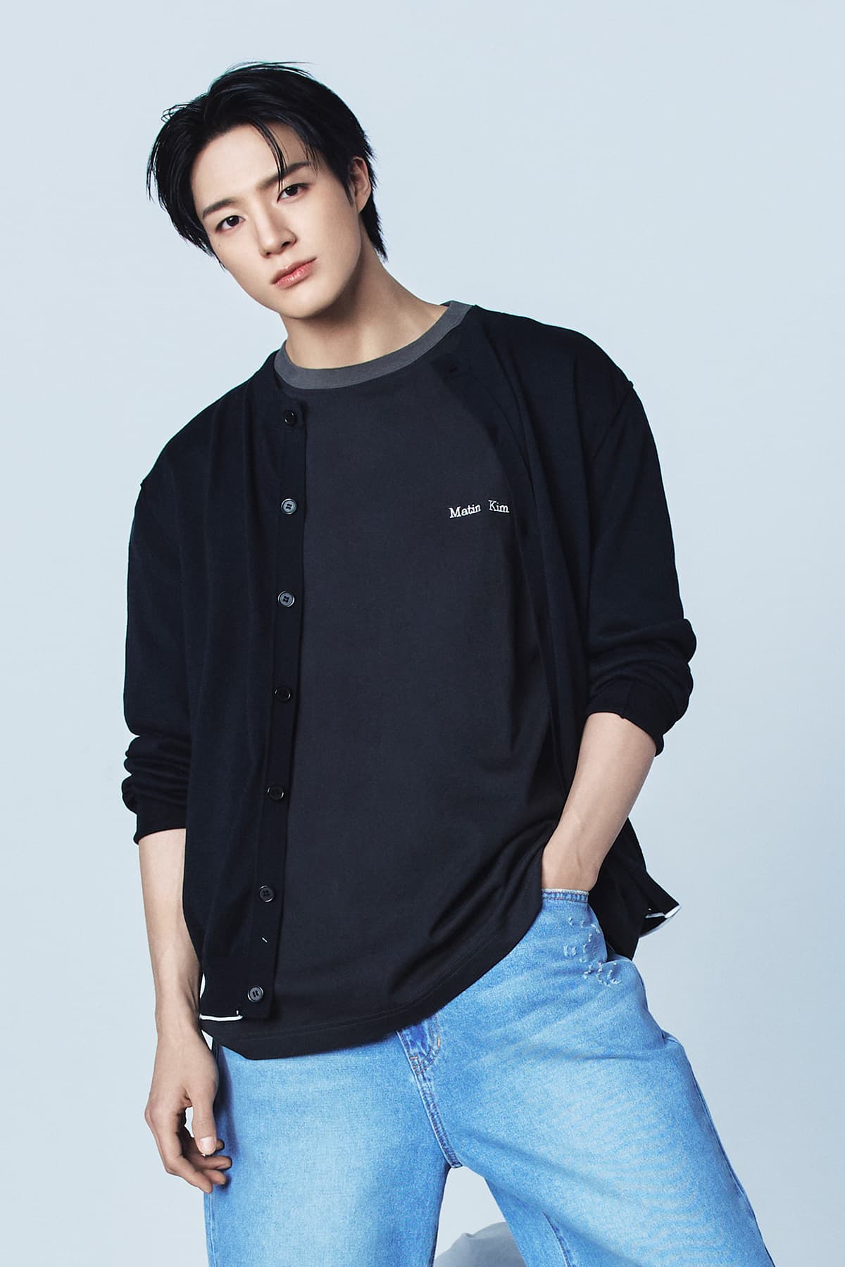 TONAL RIB BACK LOGO TOP FOR MEN IN BLACK