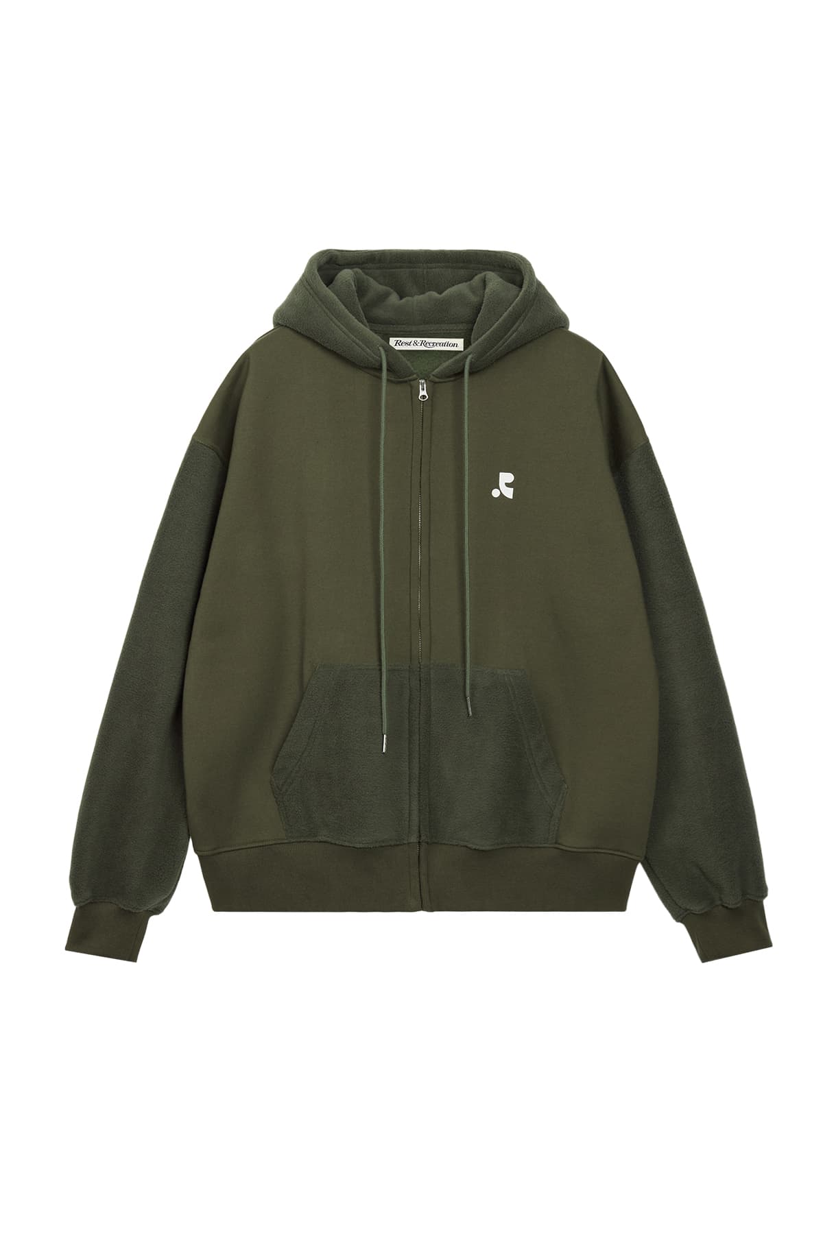 COLORATION FLEECE HOOD ZIP-UP - KHAKI