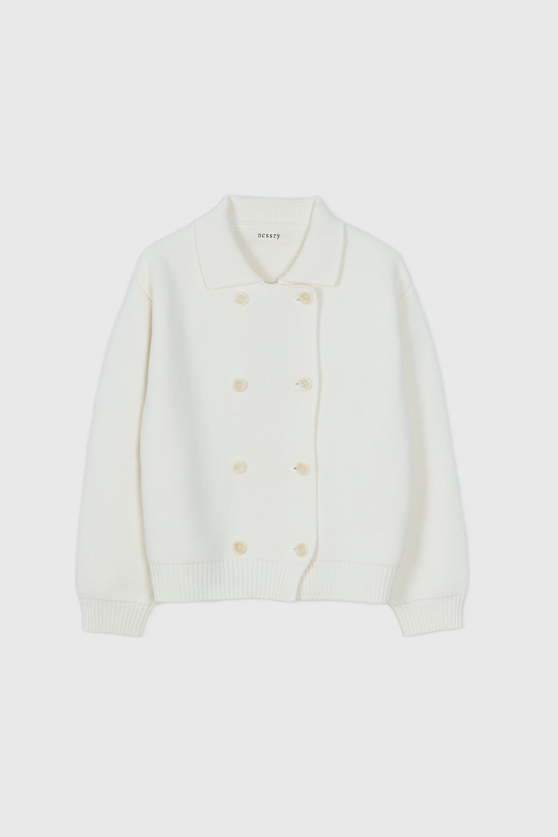 Cotton Double Breasted Knit (Ivory)