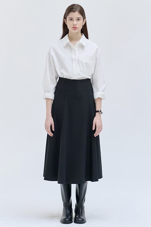 25SN high waist full skirt [BK]