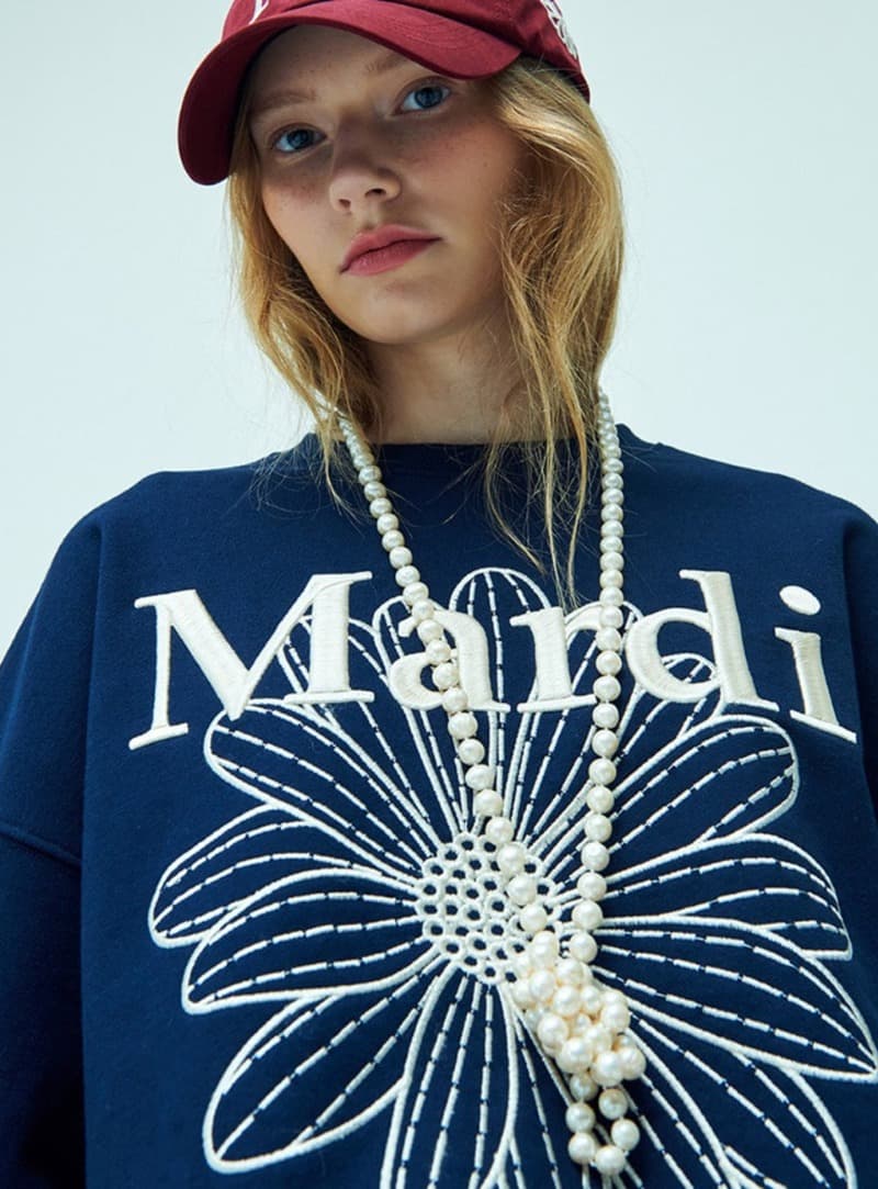 SWEATSHIRT FLOWERMARDI NEEDLEWORK_NAVY CREAM