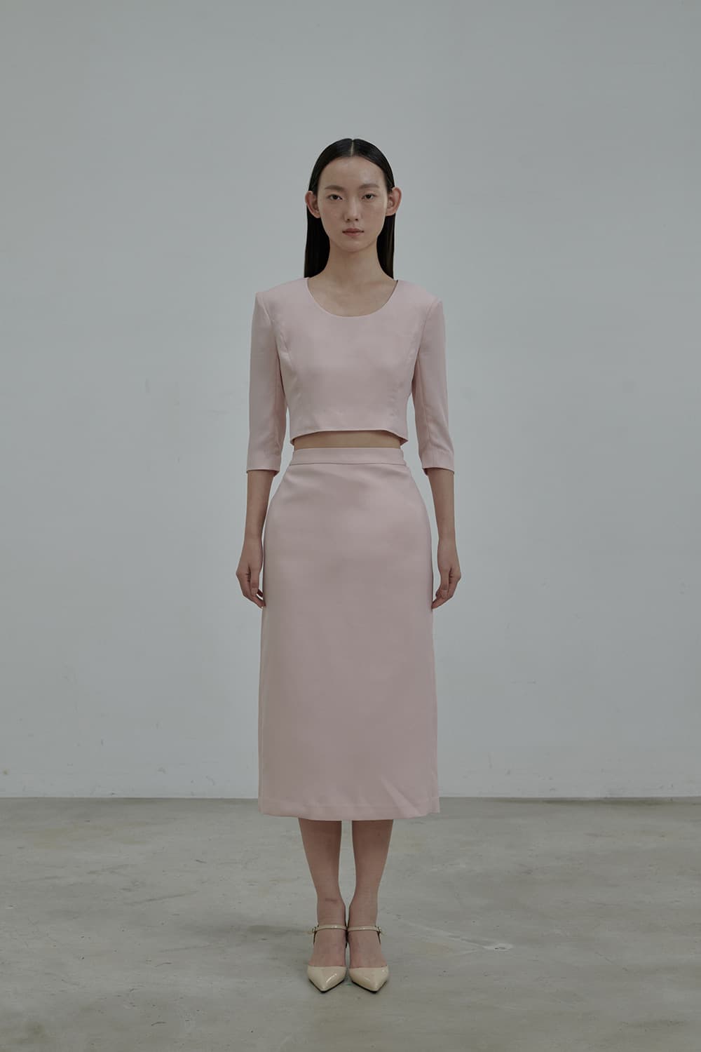 Hourglass Long Skirt - Dusty Pink