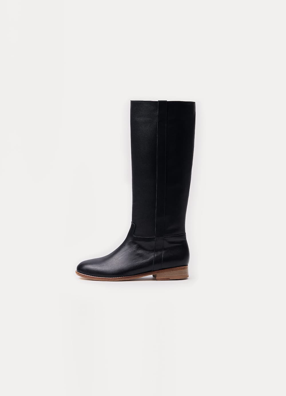 Grunge Leather Long Boots - Black