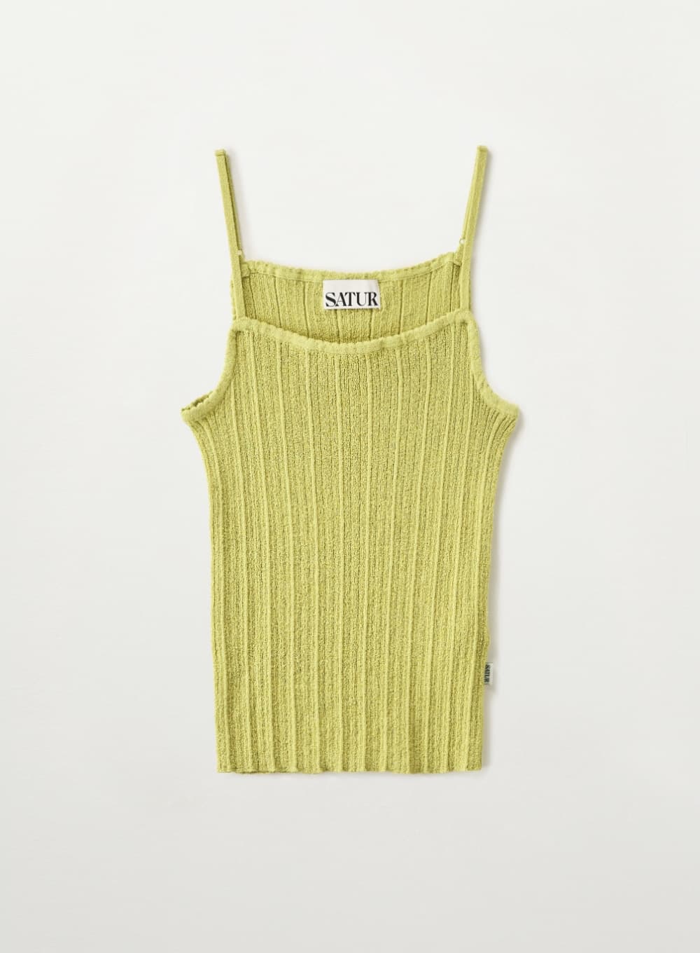 (W) Ribbed Knit Sleeveless - Olive Green