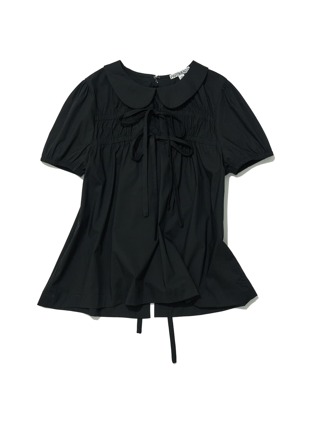 OPEN BACK RIBBON STRAP BLOUSE_BLACK