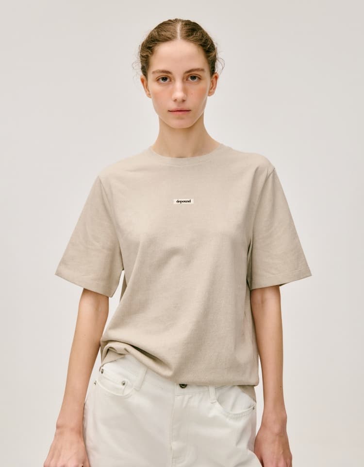 box logo standard t-shirt - light beige