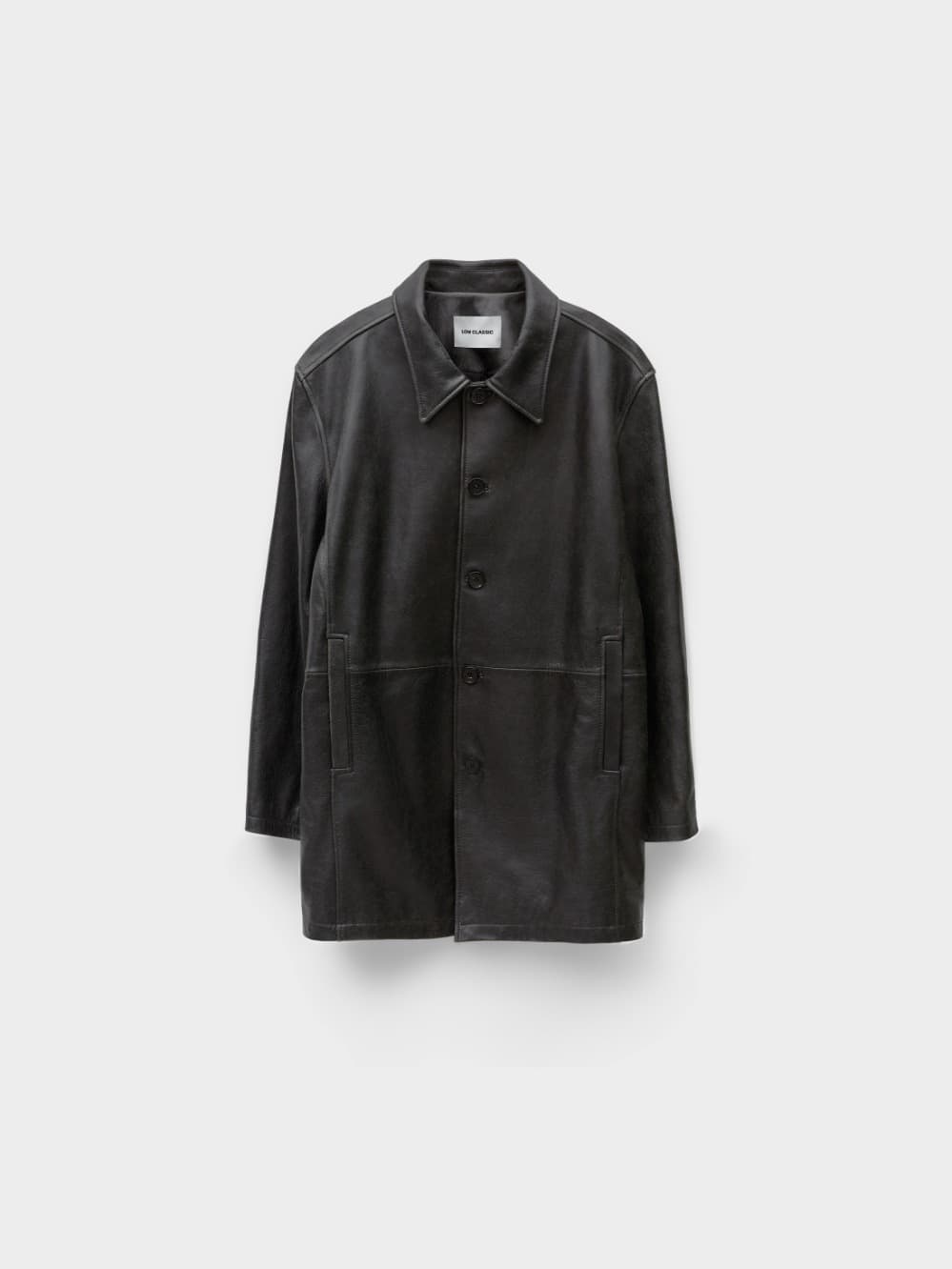 Real Leather Half Coat_Black