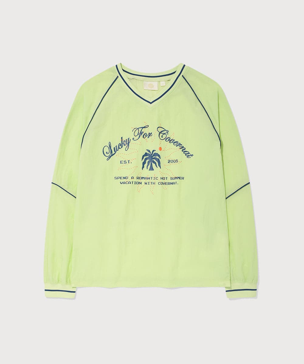 우먼 그래픽 나일론 롱슬리브 Lime