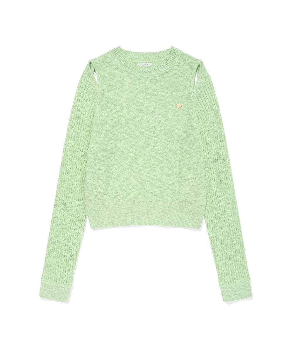 우먼 컷아웃 니트 Light Lime
