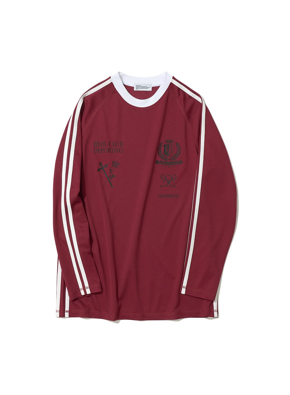 STRIPE FOOTBALL JERSEY LS TEE_BURGUNDY