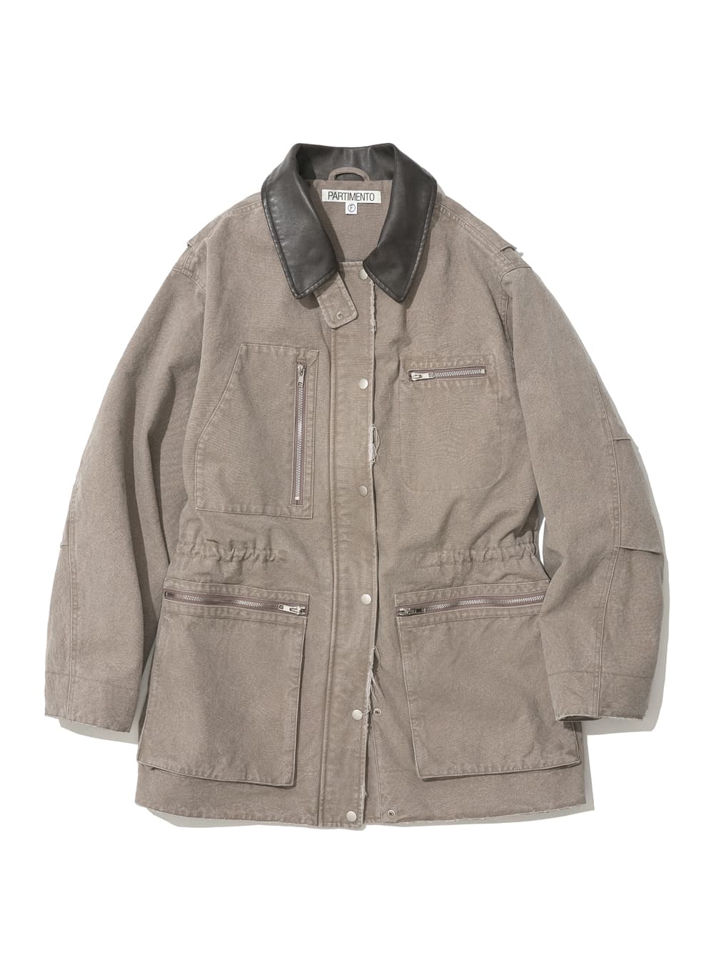 WASHED DAMAGE CHORE COAT_KHAKI BEIGE