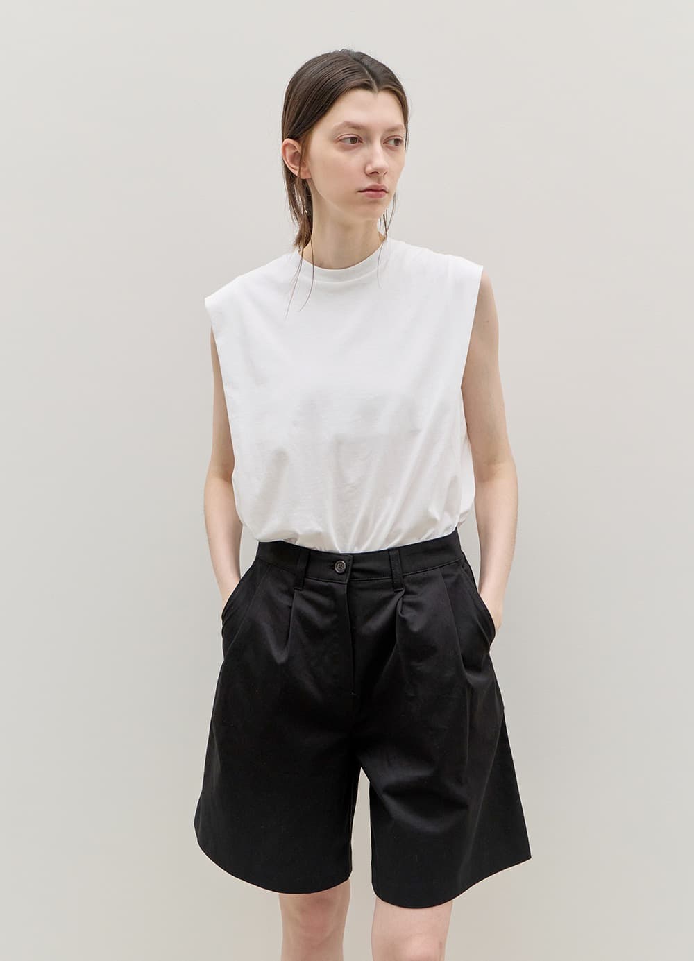 Essential Cotton Half Pants - Black
