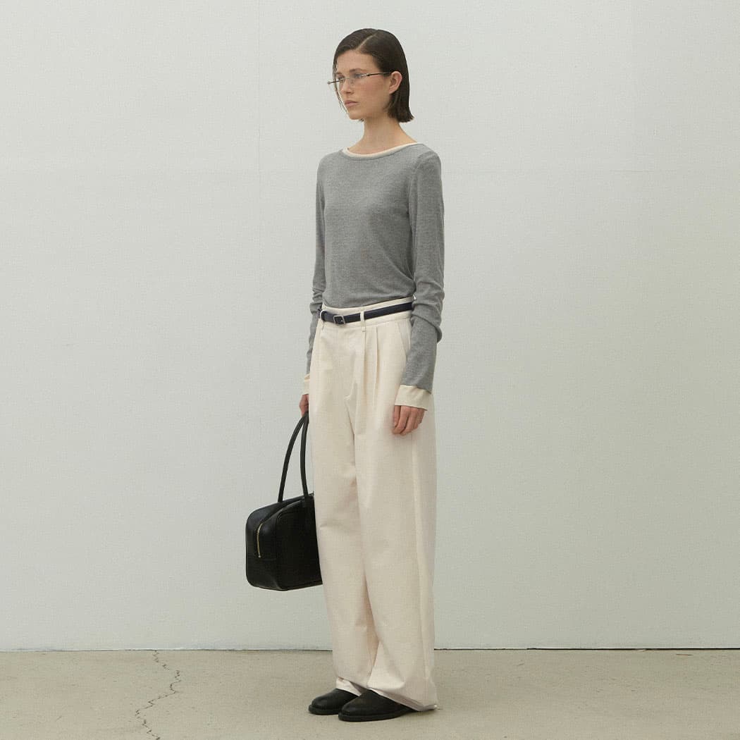 (Z-PT-5596)ESSENTIAL TUCK PANTS S