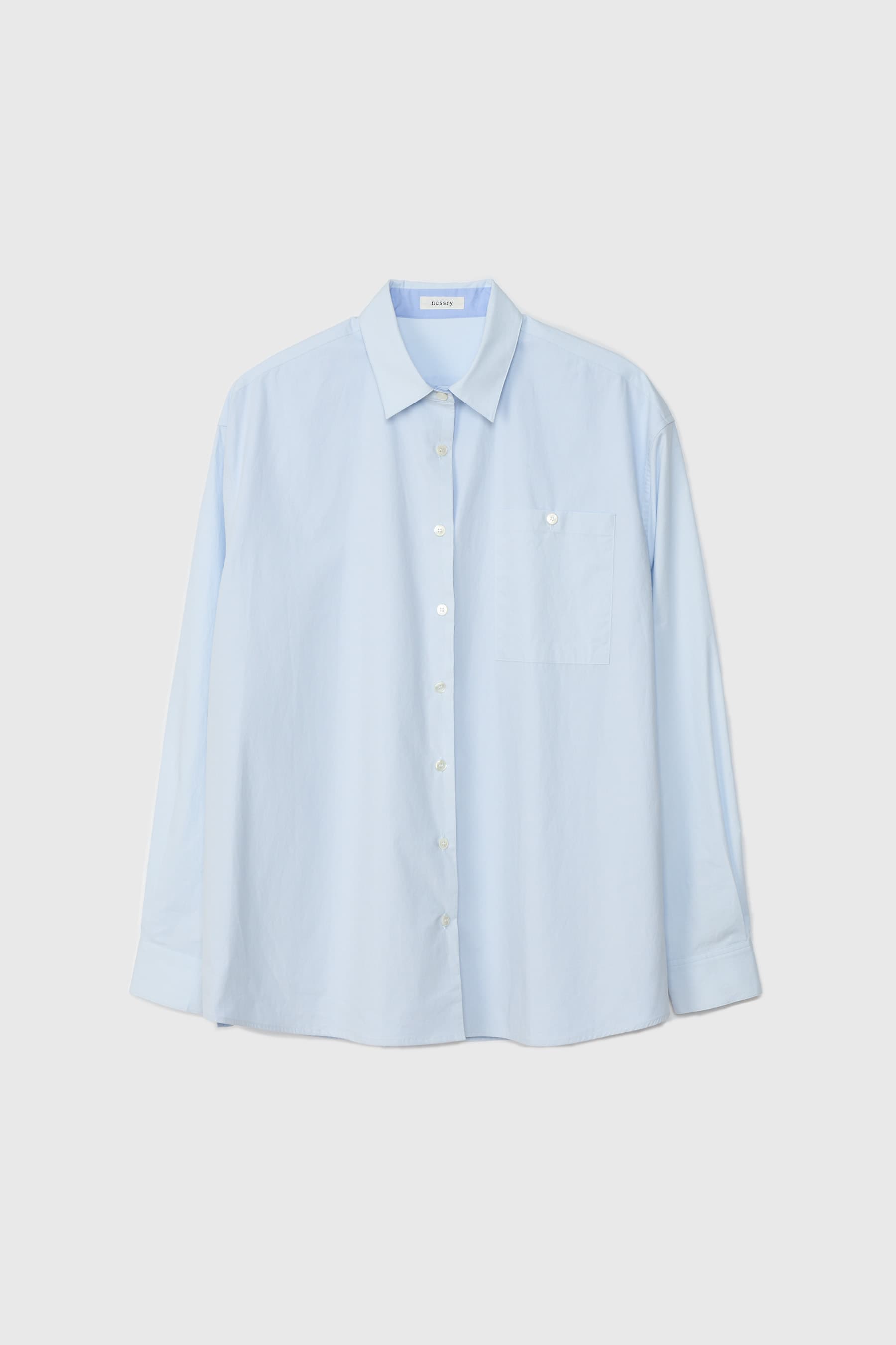 Cotton Contrast Shirt (Light Blue/Blue)