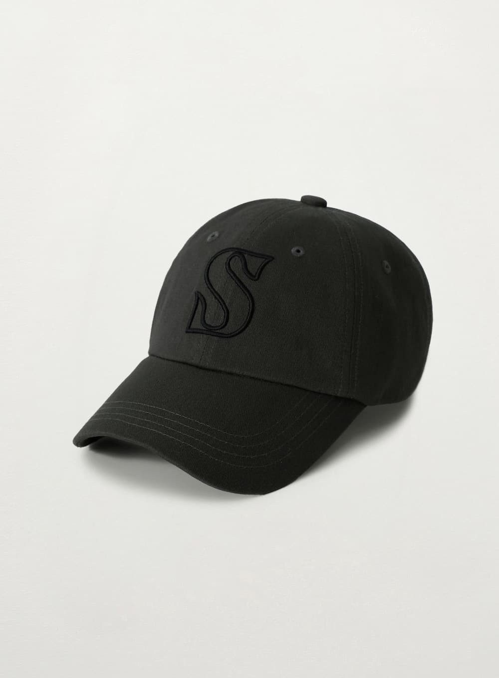 S Logo Vintage Casual Ball Cap - Charcoal