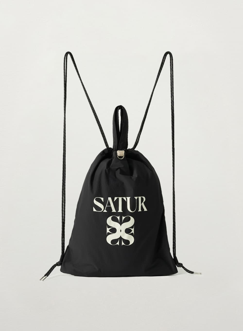 Solid Draw String Bag - Black