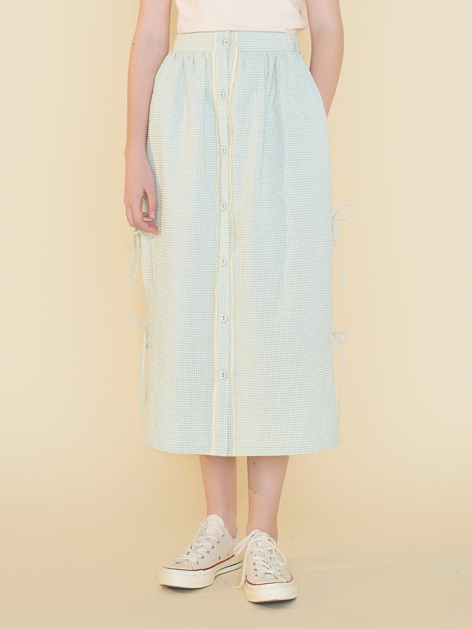 ribbon slit skirt