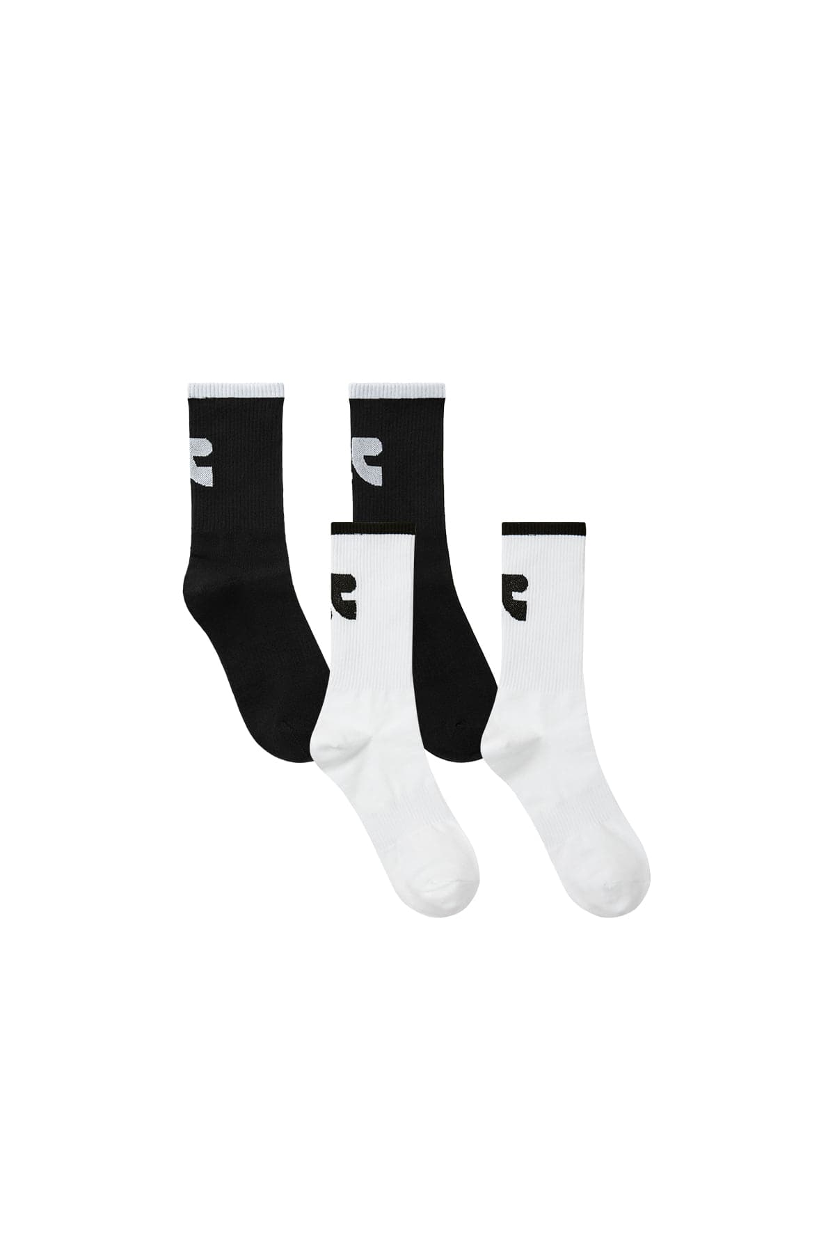 COLORATION MID SOCKS 2PACK - WHITE, BLACK