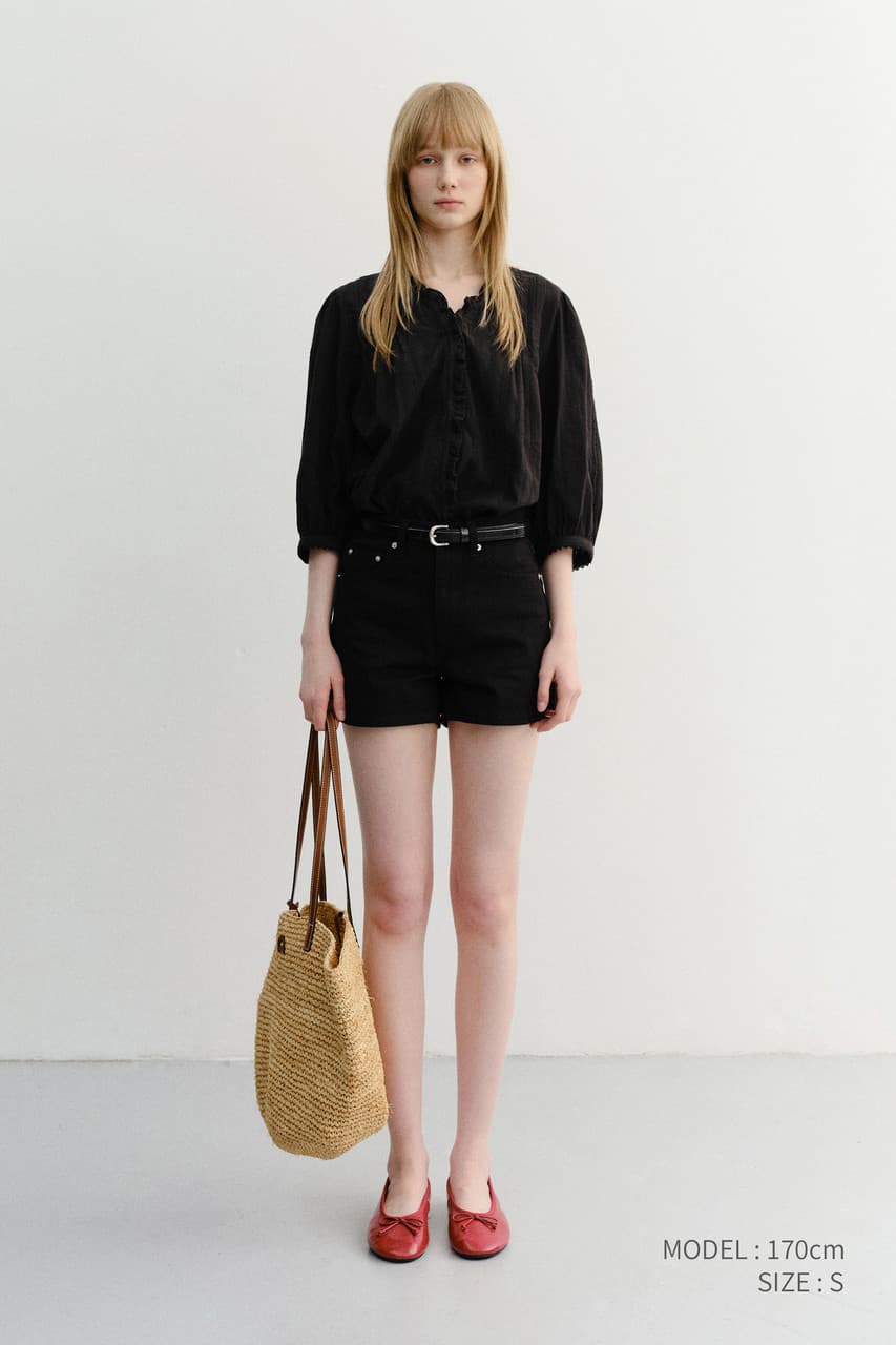 MINI DENIM SHORTS BLACK_UDPA6B242BK