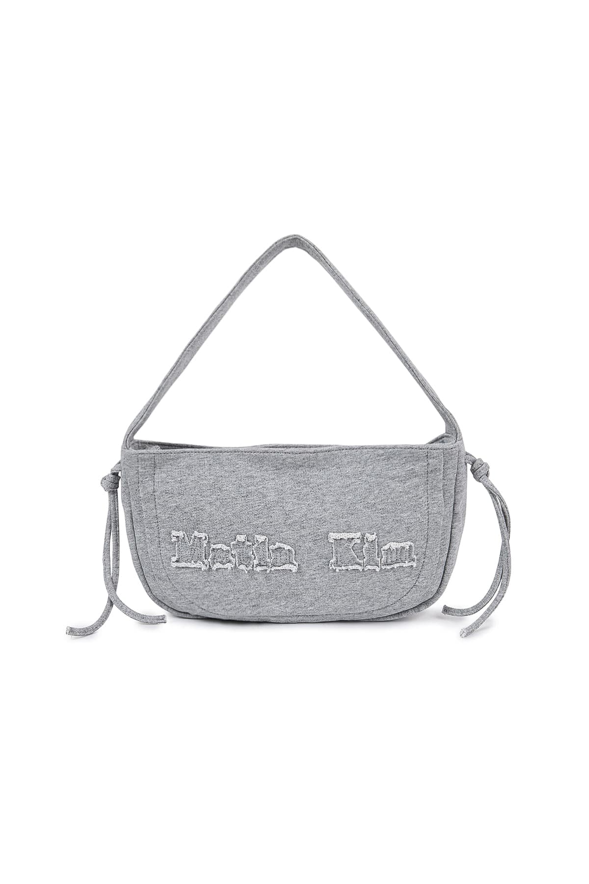 APPLIQUE LOGO JERSEY SHOULDER BAG IN GREY