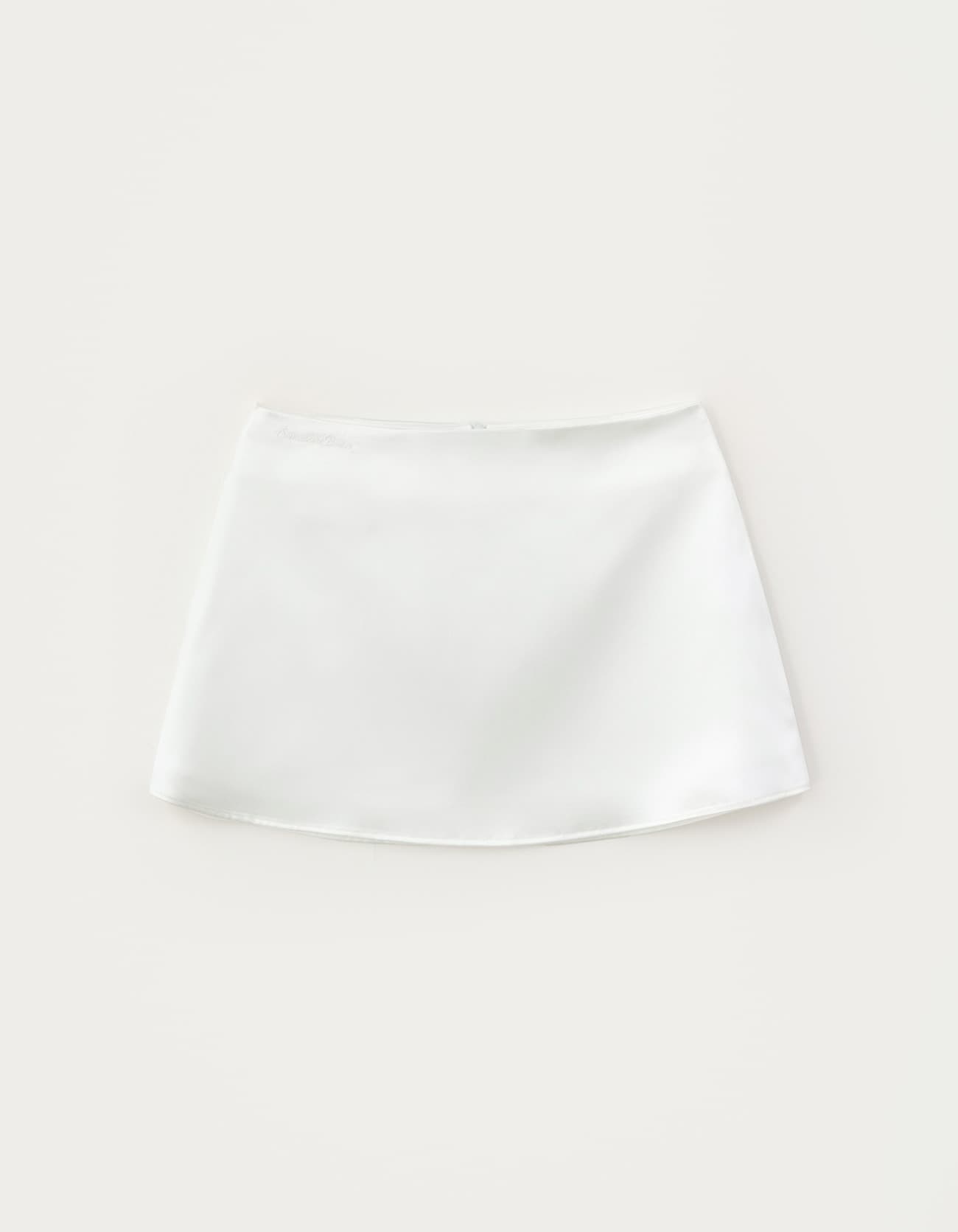 Elia Satin Mini Skirt - Ivory