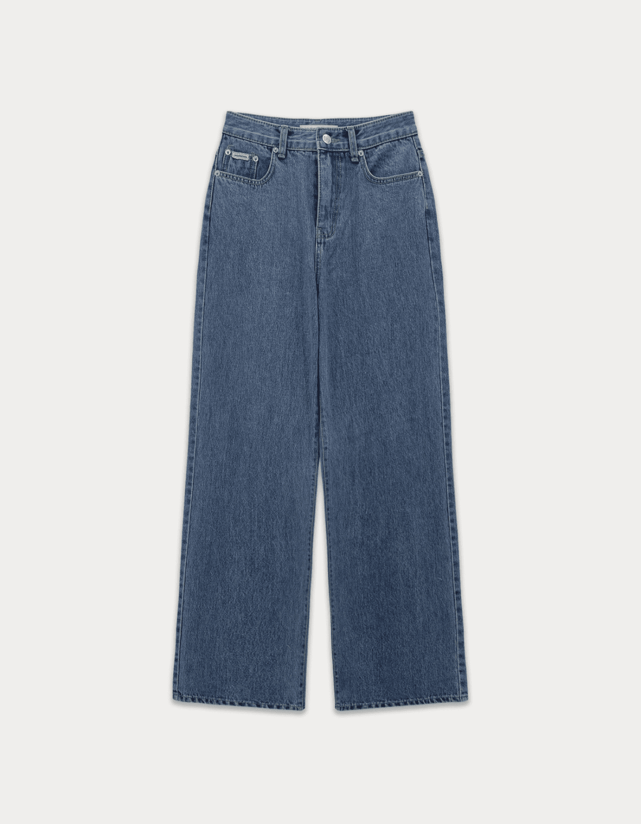 Morgan Wide Denim Pants - Middle Blue