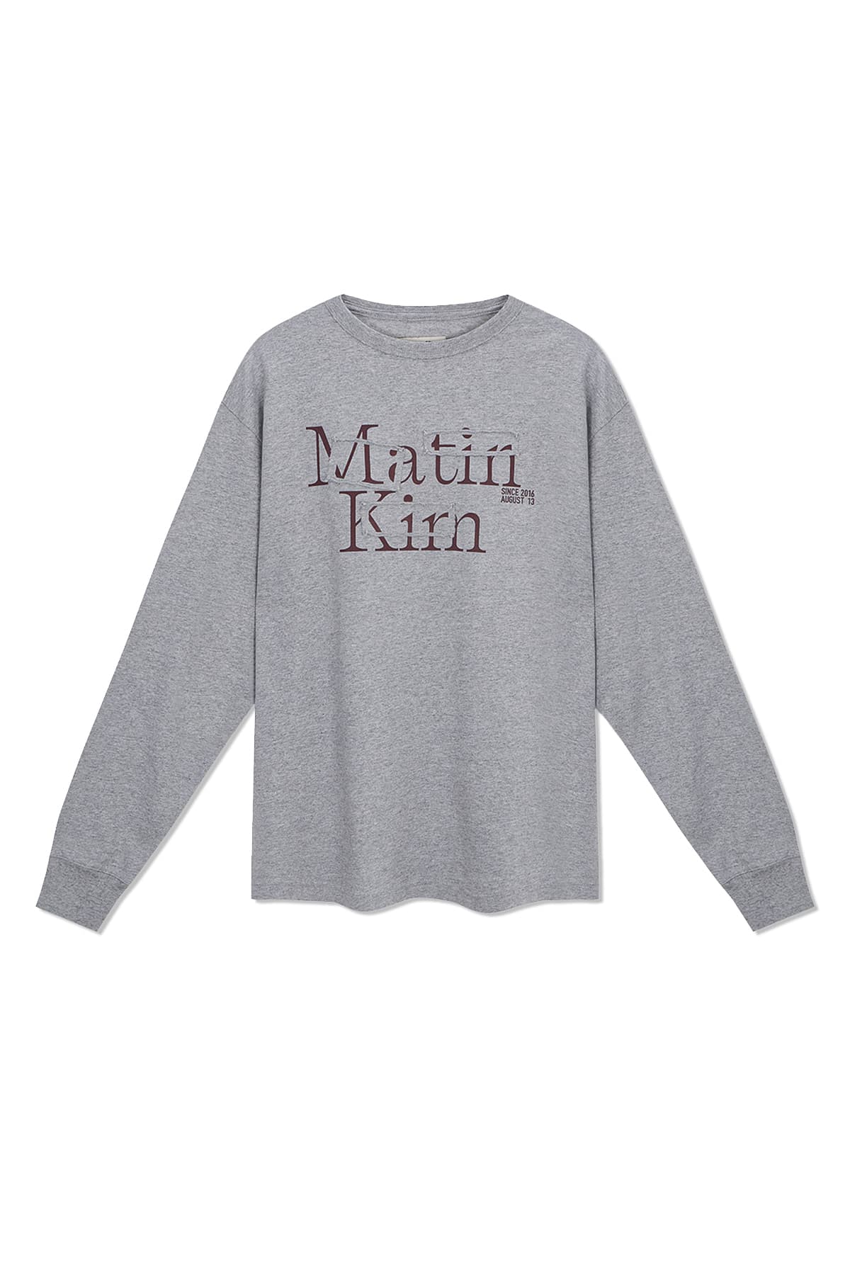 PATCH GRAPHIC LONG SLEEVE TOP IN GREY