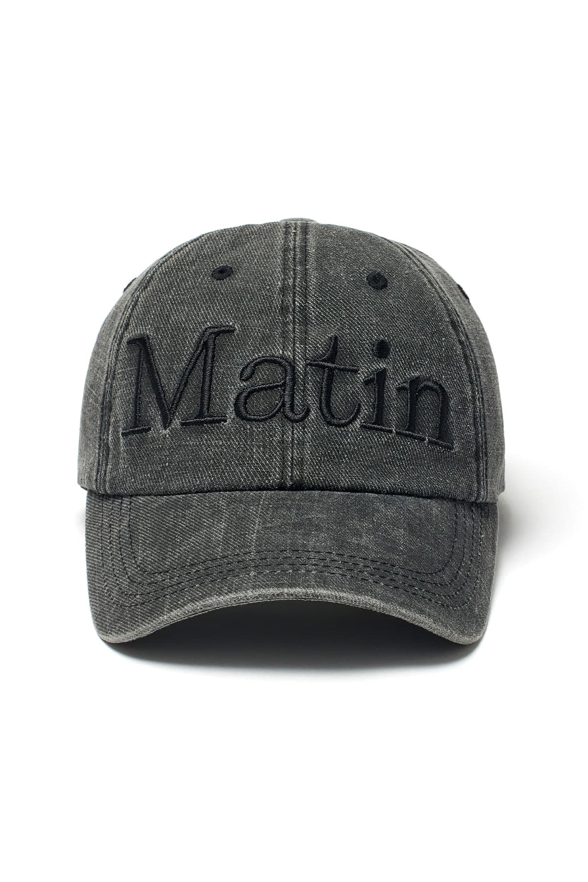 MATIN LOGO WASHED BALL CAP IN BLACK